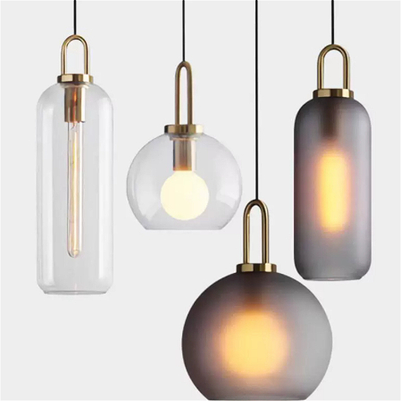 Home Of The Year Bathroom - Nordisches Glas-Kunstdesign Schwarze LED-Pendelleuchte für Café,