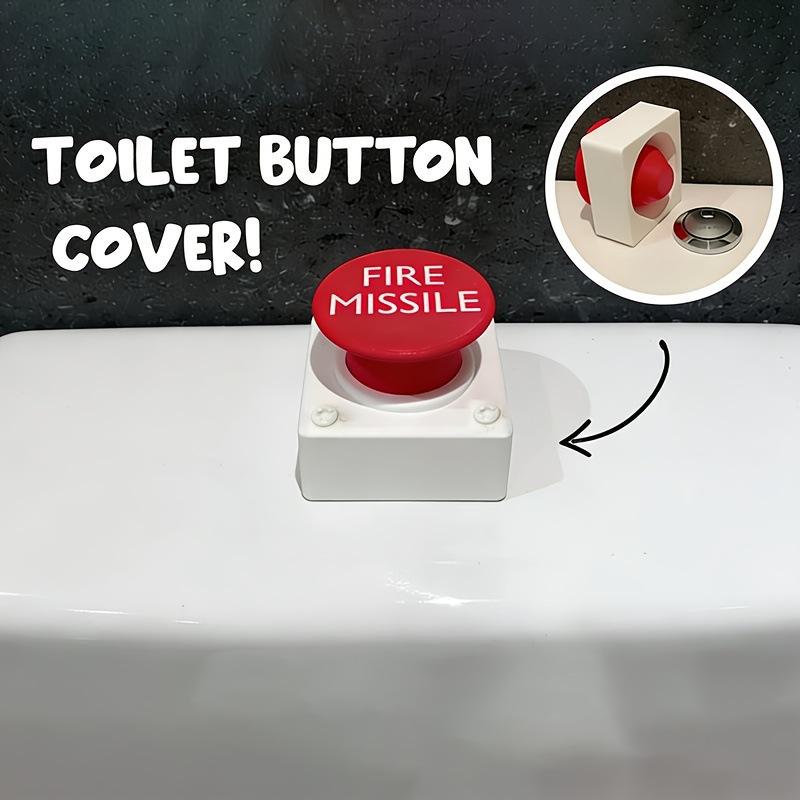 Jet Home Bathroom Accessories - Toilettentastenabdeckung, 3D-gedruckt, umweltfreundliches PLA-Material, Feuerwerksraketenmuster, niedliches