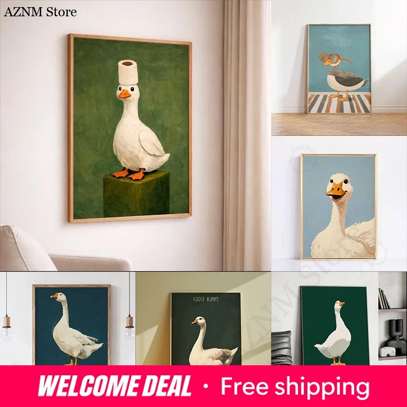 Home Bathroom Ideas - Enten- und Gänse-Poster, lustige Badezimmer-Wandkunst, humorvoller