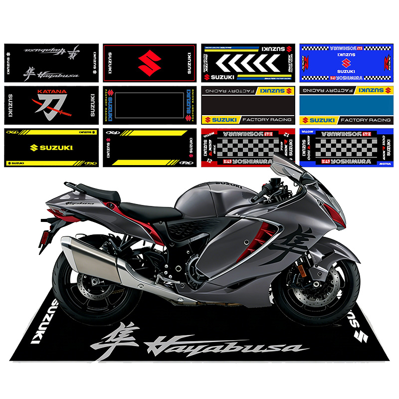 Home Bathroom Floor Mats - Motorrad-Display-Teppich Suzuki Parkmatte Rutschfester Garagen-Teppich für
