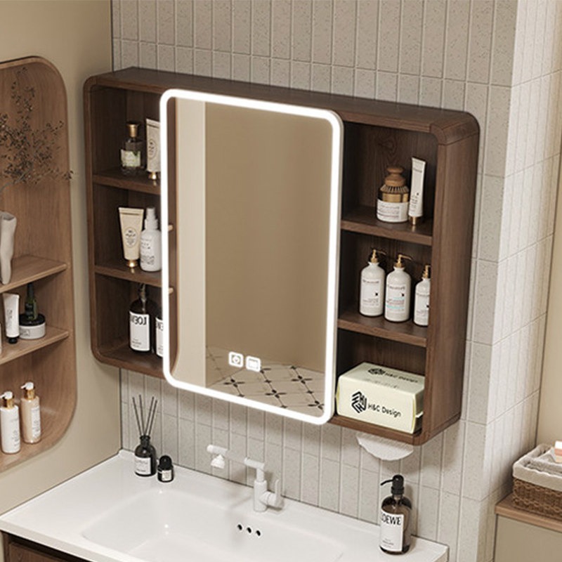 Home Bathroom Shelf - Spiegel-Toilettenschrank, Badezimmerschrank, Regale, platzsparendes Eckdesign, moderner