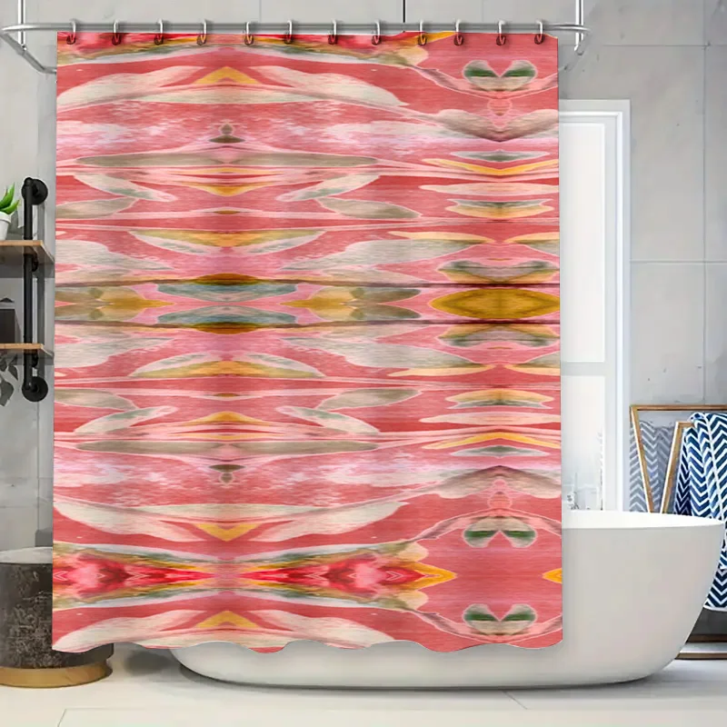 Home Bathroom Design Ideas - Abstrakter Aquarell-Duschvorhang, rosa, bunt, Badezimmer-Dekor, langlebiger