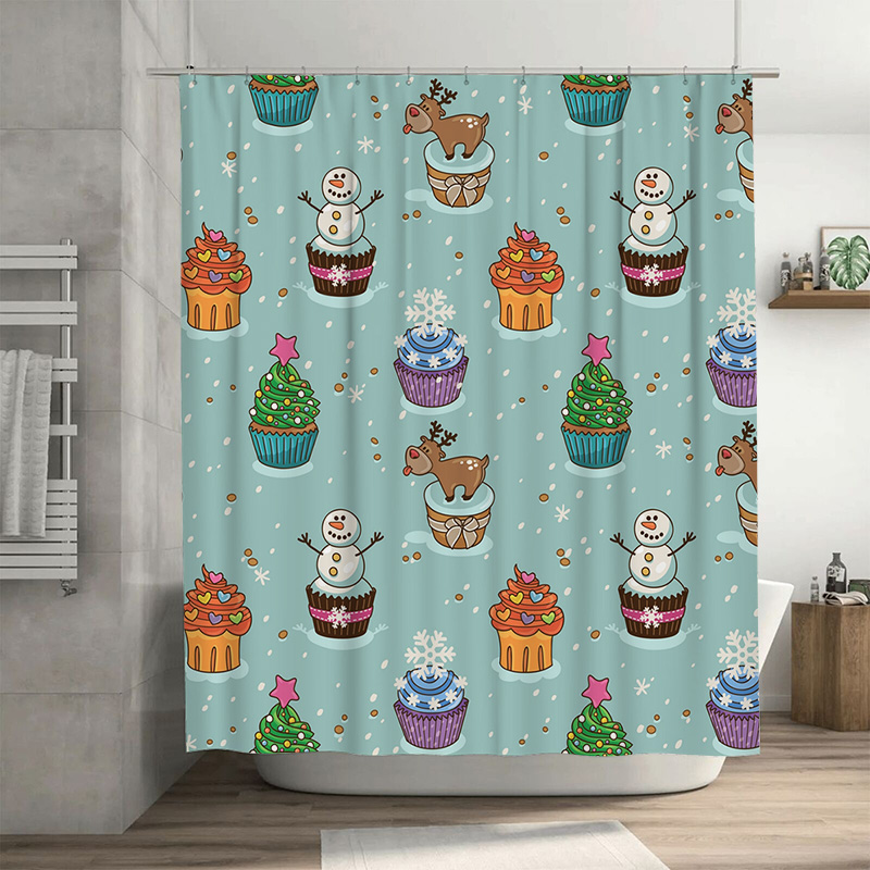 Home Bathroom Ideas - TU Charming Weihnachts-Duschvorhang, festliche Feiertagsdekoration, wendbar,