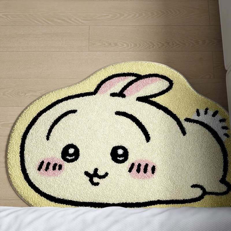 Home Bathroom Floor Mats - Chiikawa Cartoon-Teppich Anime Hachiware Usagi Plüsch-Bodenmatte