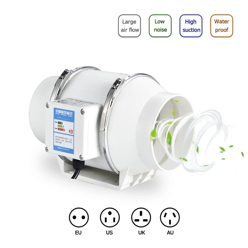 Home Bathroom Exhaust Fan - 3/4/5/6/8 Zoll 220V Geräuscharmer Rohrventilator für