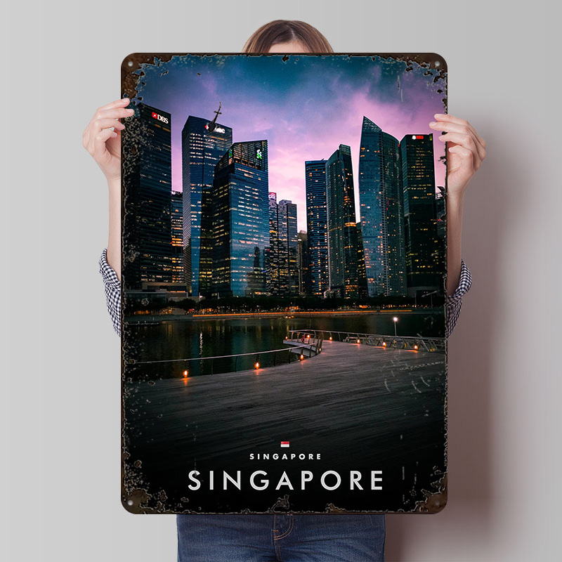 Home And Bathroom Singapore - Captured Singapore By Night Druckposter, individuelle