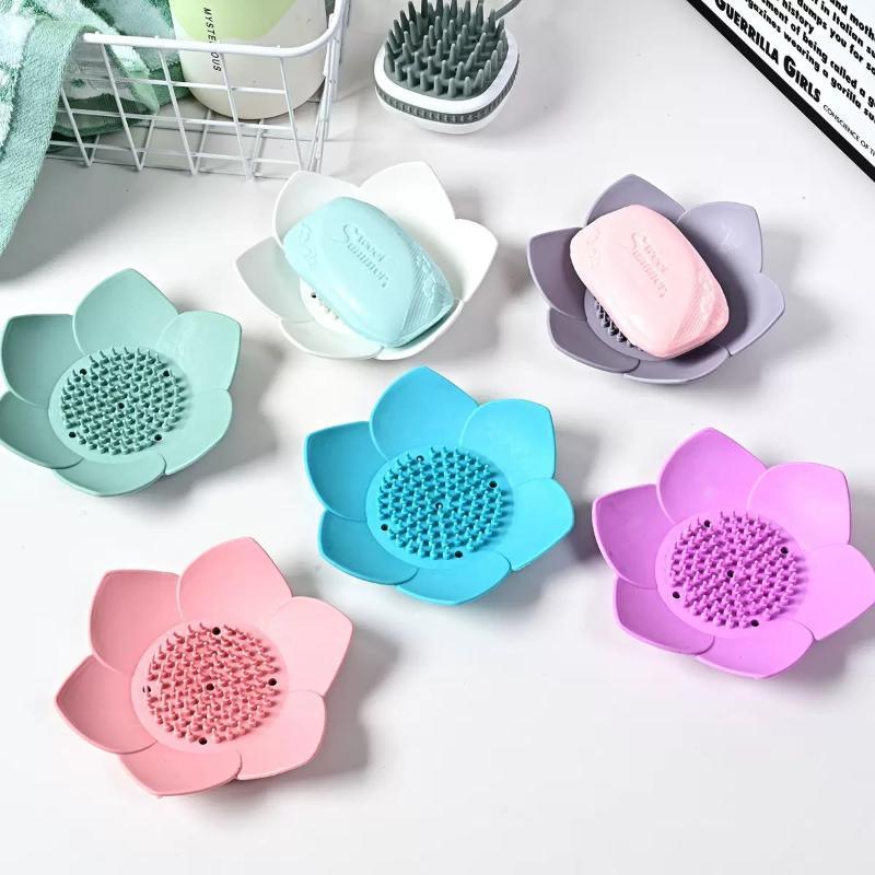 Jet Home Bathroom Accessories - 1 Stück Badezimmer-Seifenbox im Lotus-Design, Seifenhalter