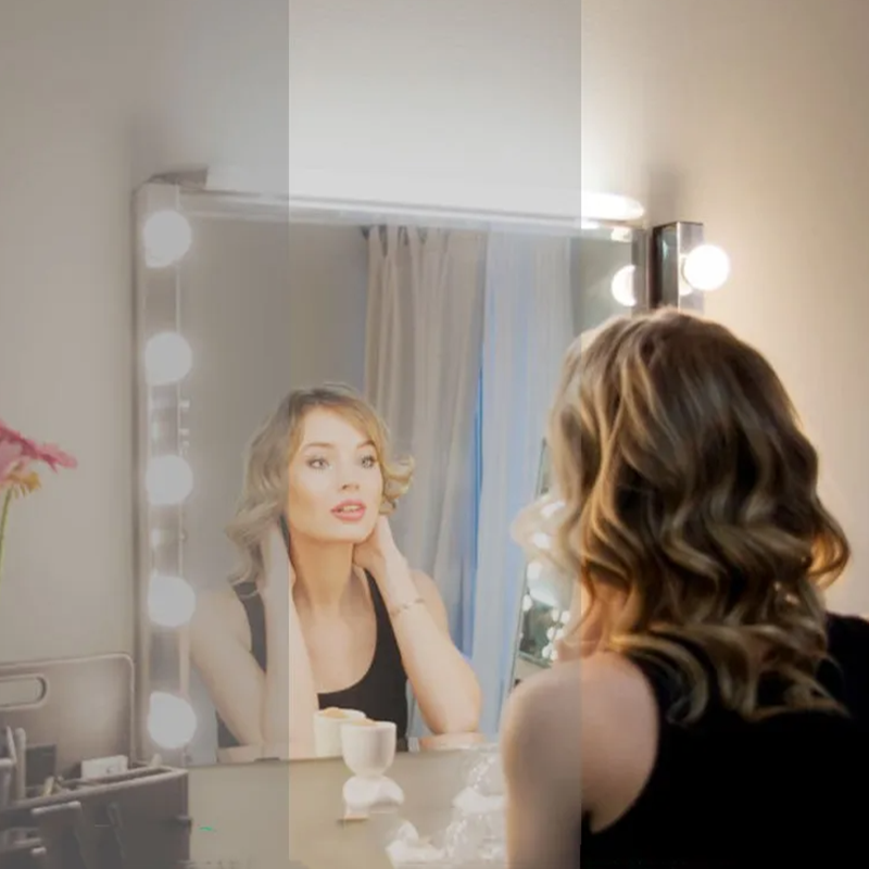 Home Bathroom Vanity - LED Kosmetik-Schminkspiegel-Beleuchtung im Hollywood-Stil, USB, dimmbar,