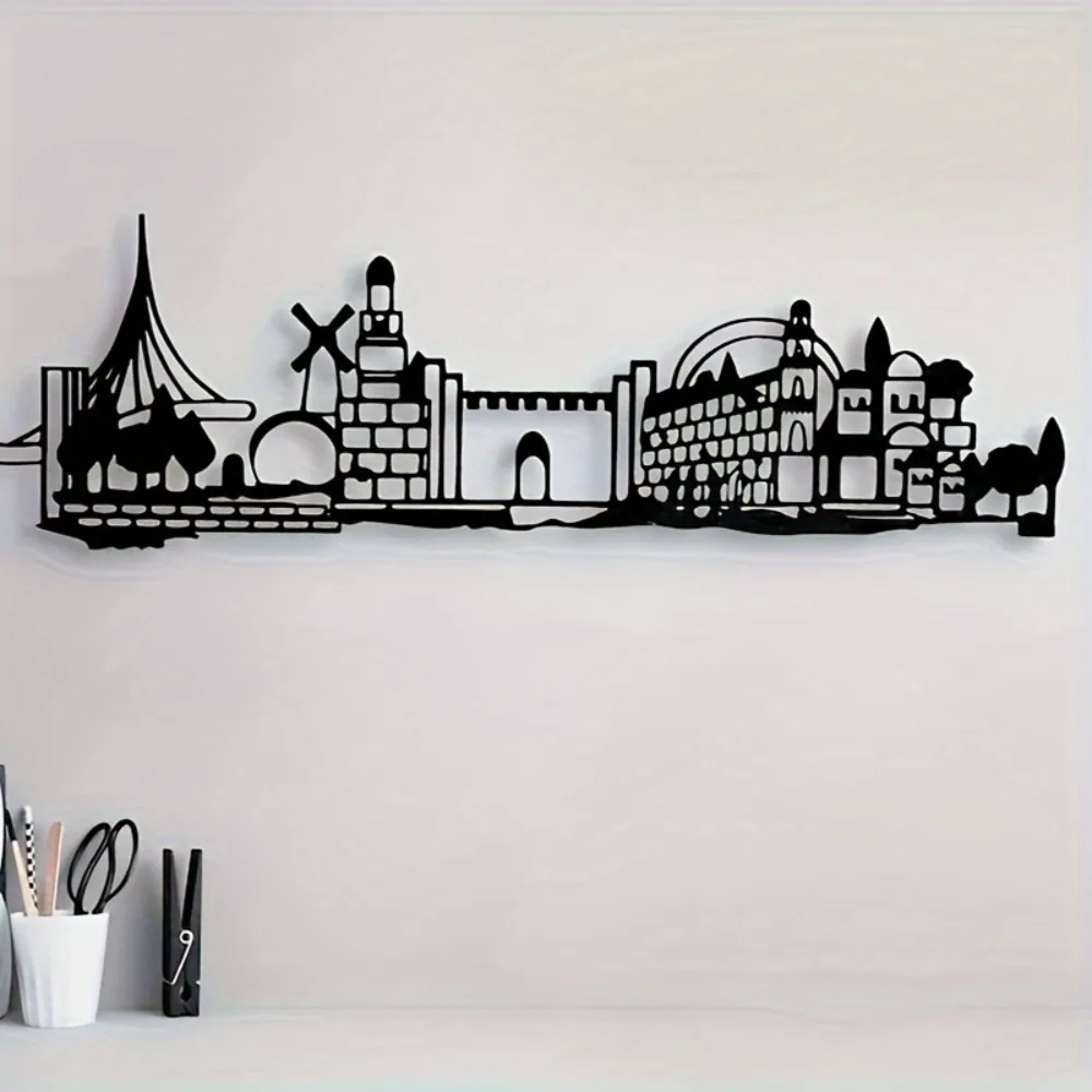 Home & Bathroom Building Products Pte Ltd Photos - CIFBUY Eisen-Wandkunst Jerusalem Skyline Altstadt-Silhouette Davidstern