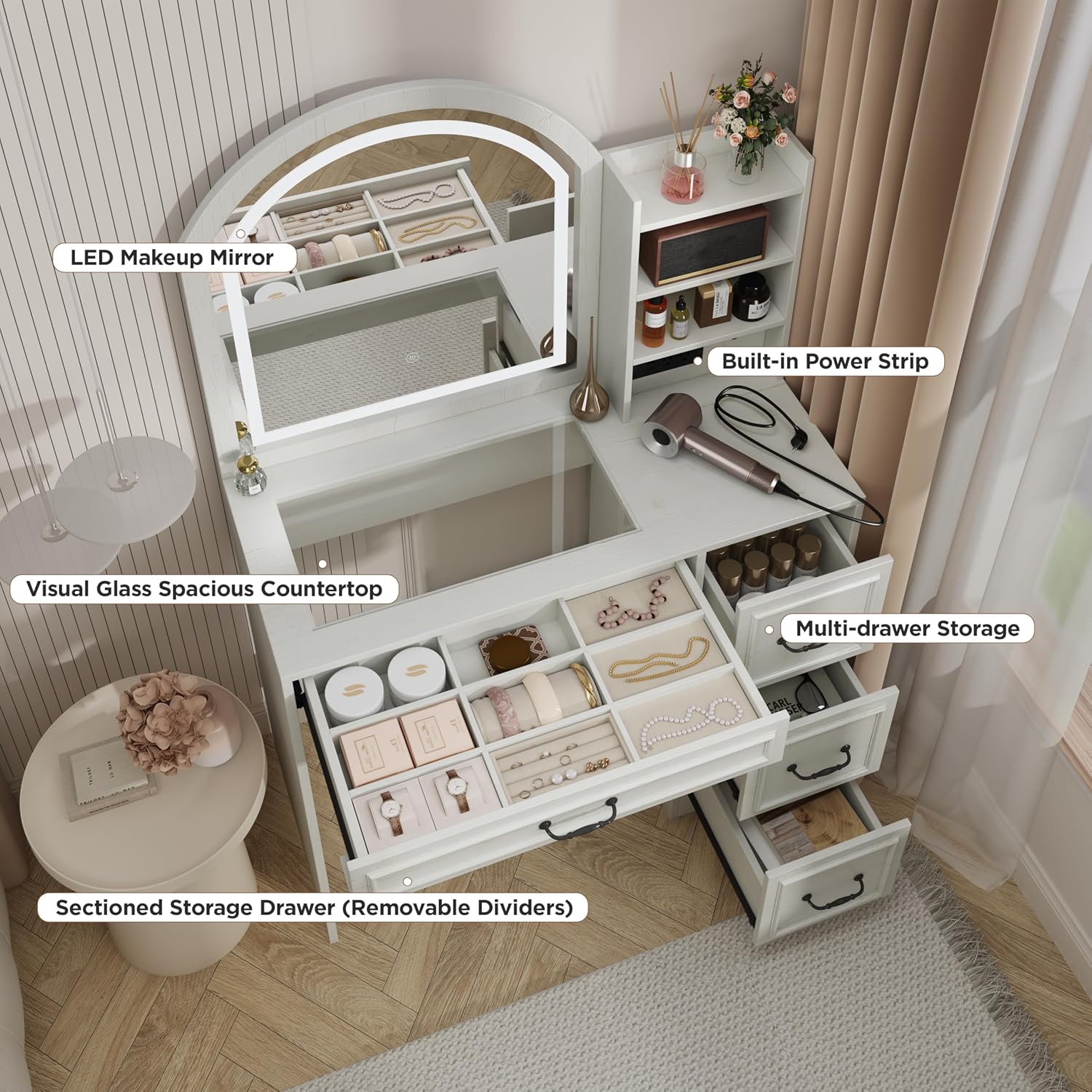 Moderner Schminktisch mit bele – Home Outlet Bathroom Vanity Bewertung und Preis