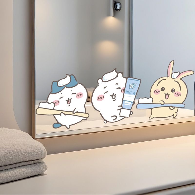 Heiße Chiikawa Spiegelaufklebe – Home Bathroom Vanity Bewertung und Preis