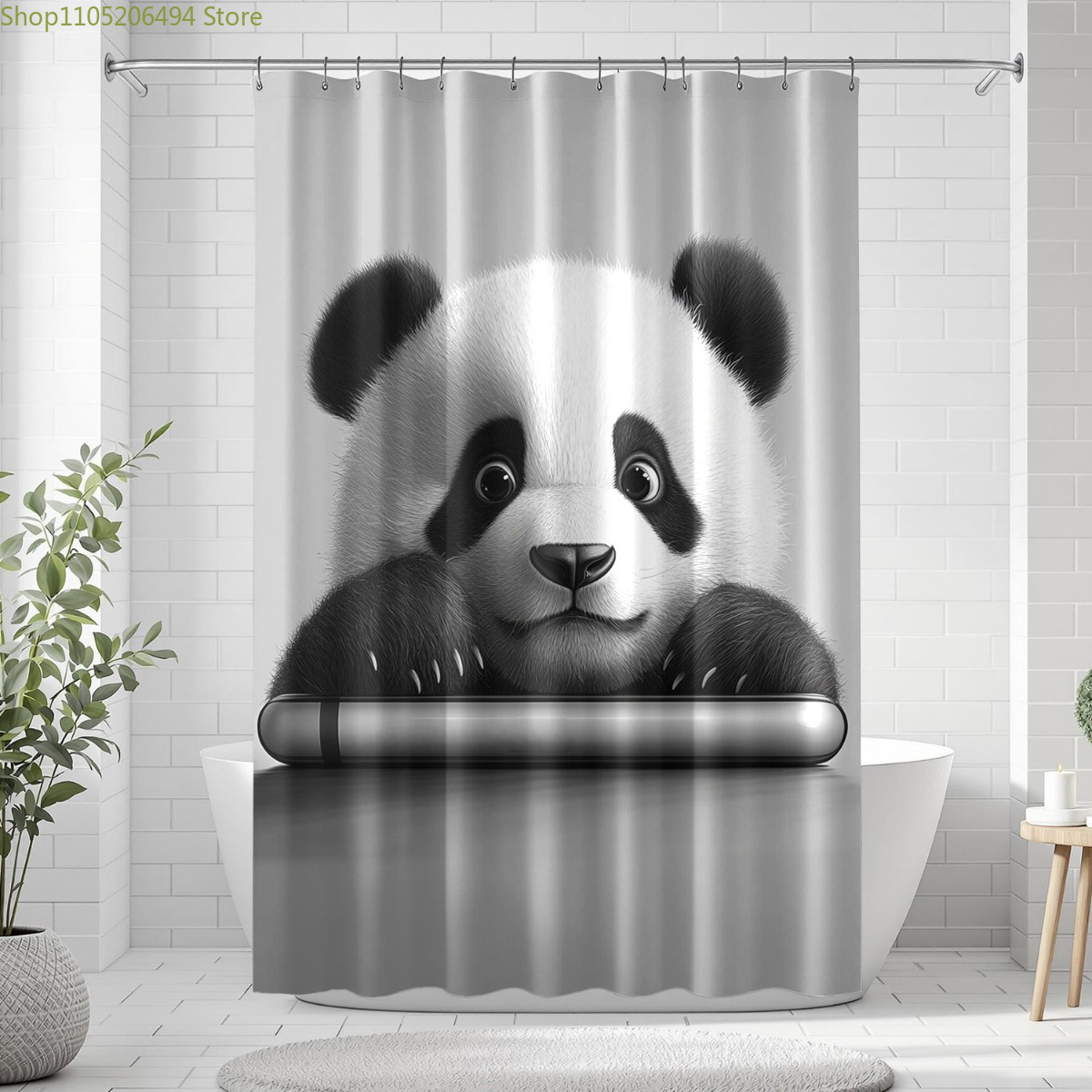 Niedlicher Panda-Duschvorhang, – Home Bathroom Design Ideas Bewertung und Preis