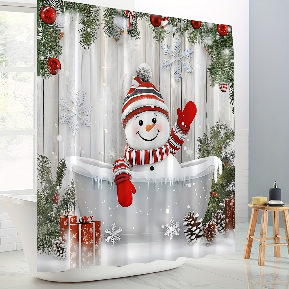 „Weihnachtsschneemann-Duschvor – Home Bathroom Design Ideas Bewertung und Preis