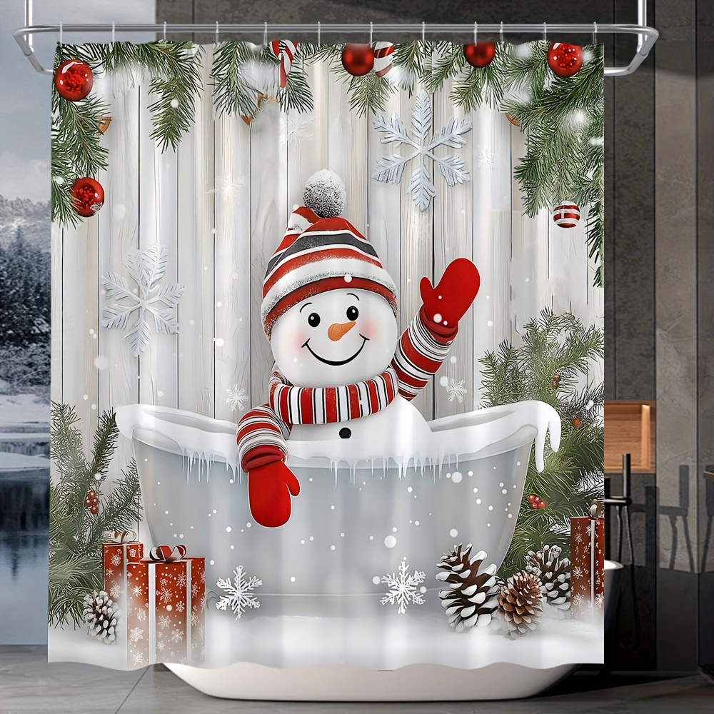 „Weihnachtsschneemann-Duschvor – Home Bathroom Design Ideas Bewertung und Preis