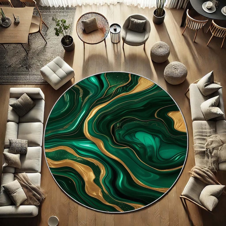 Smaragdgrüner runder Teppich,  – Home Bathroom Design Ideas Bewertung und Preis