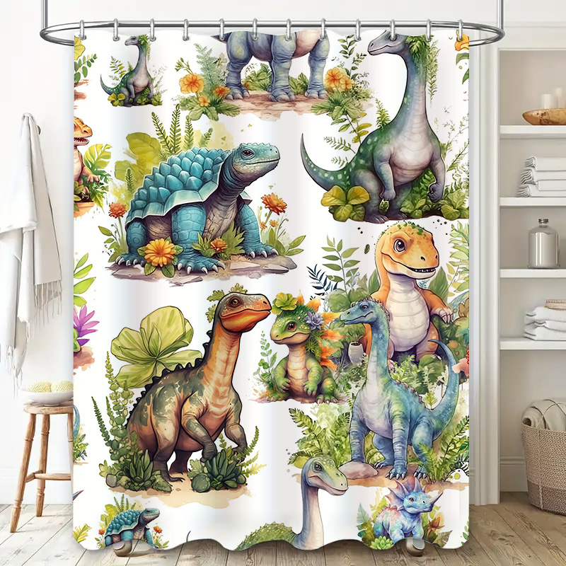 Bunter Dinosaurier-Duschvorhan – Home Bathroom Design Ideas Bewertung und Preis