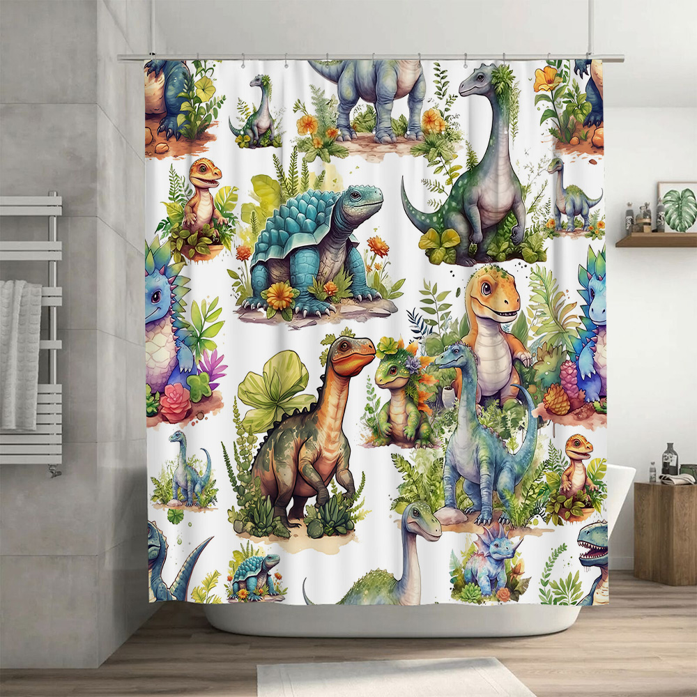 Bunter Dinosaurier-Duschvorhan – Home Bathroom Design Ideas Bewertung und Preis
