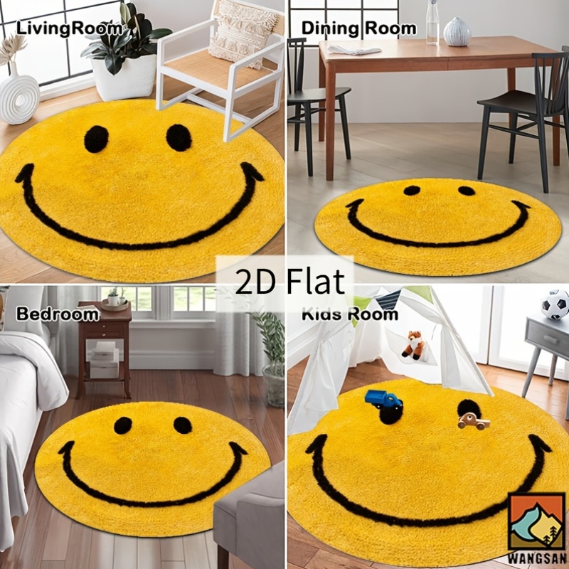 2D Runder Flanell-Teppich Smil – Home Bathroom Floor Mats Bewertung und Preis
