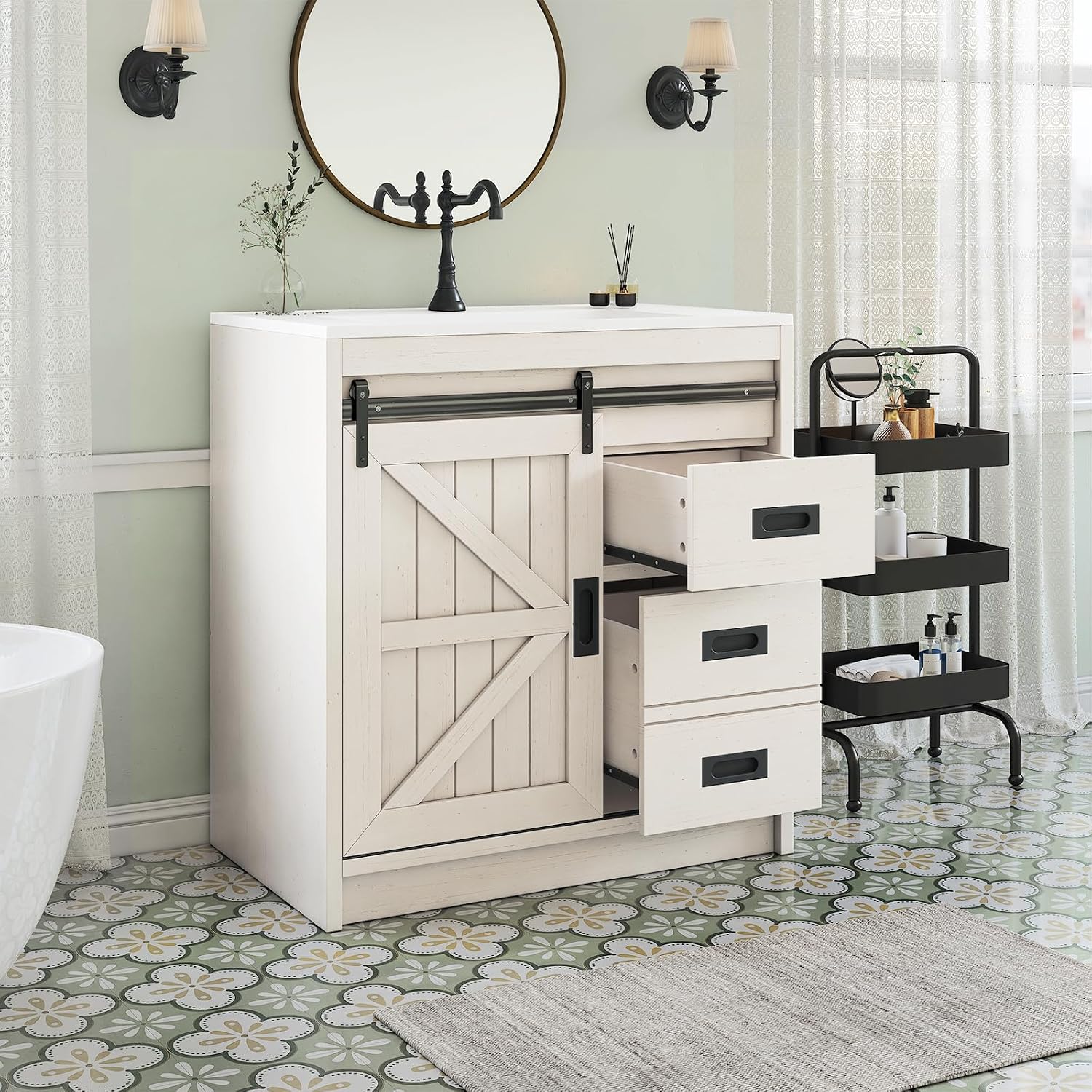 Großer Farmhouse-Badezimmersch – Home Bathroom Vanity Bewertung und Preis