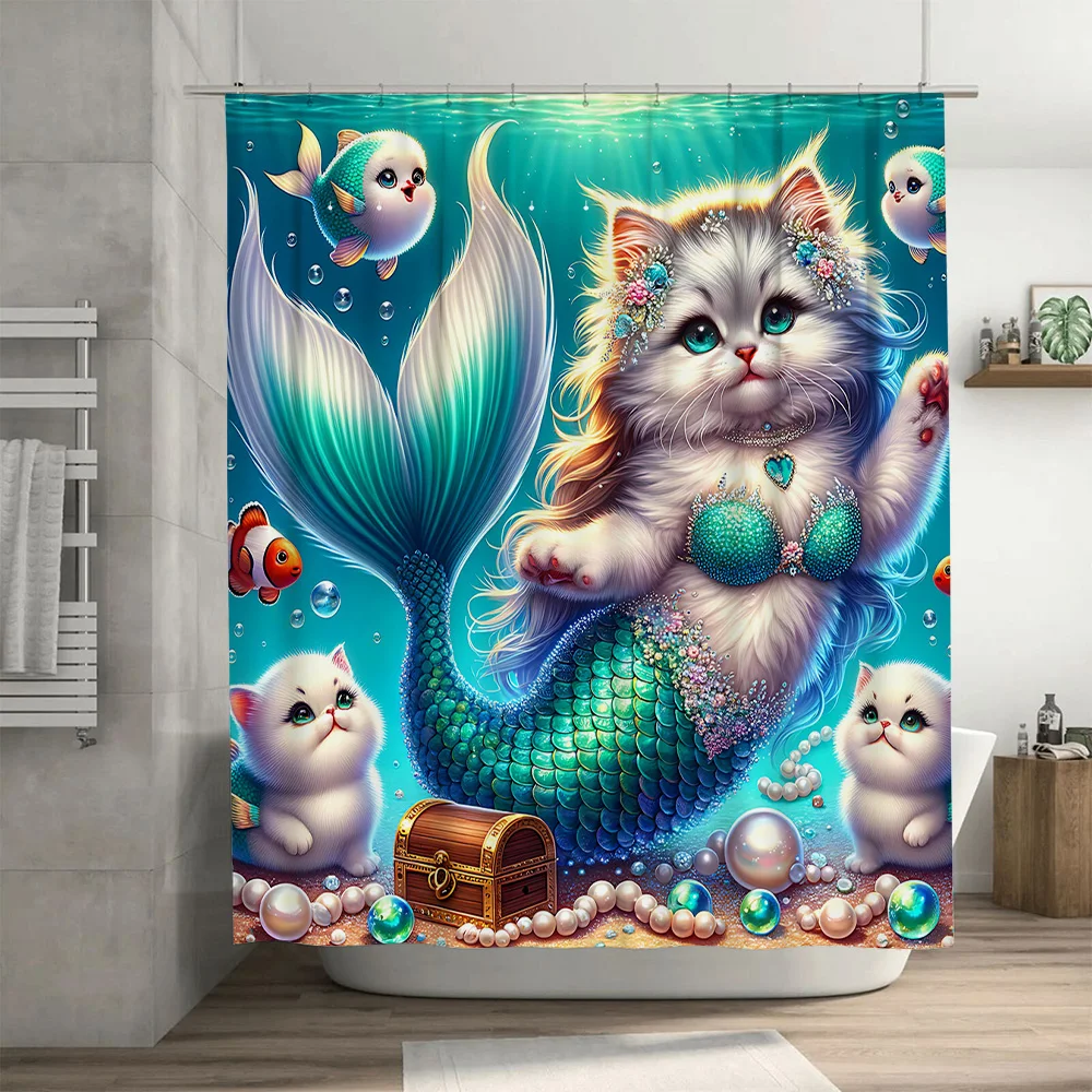 Duschvorhang Meerjungfrau Katz – Home Bathroom Ideas Bewertung und Preis