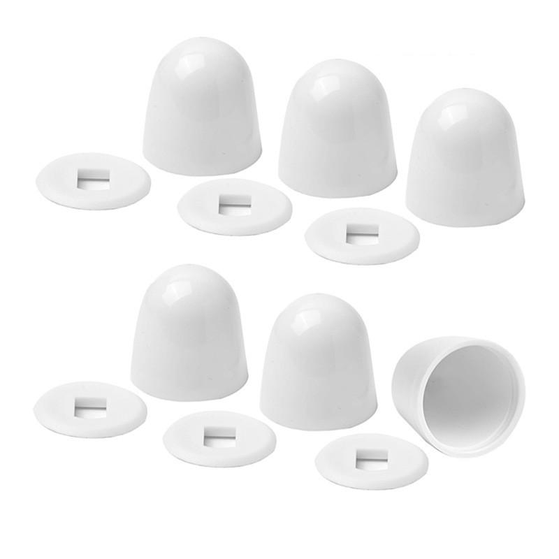 6 Stück weiße WC-Bolzenkappen  – Jet Home Bathroom Accessories Bewertung und Preis