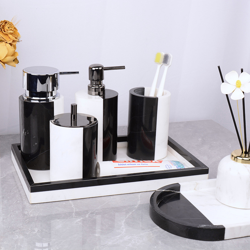 Schwarz und Weiß Natürliche Ma – Zara Home Bathroom Set Bewertung und Preis