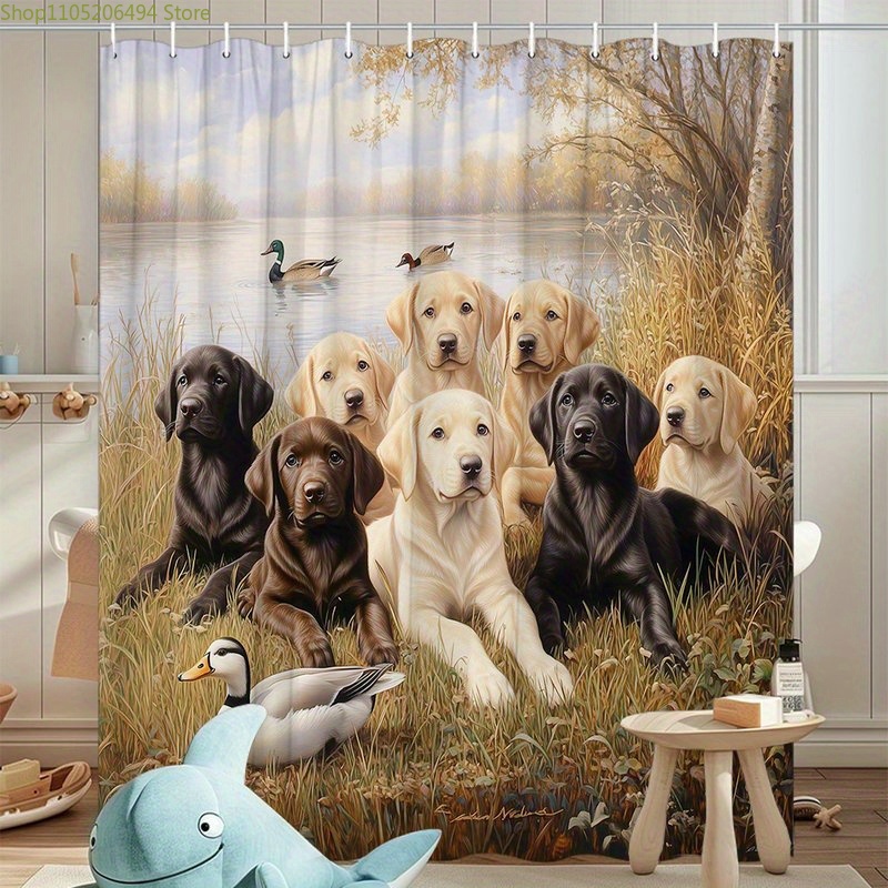 Duschvorhang mit Labrador-Hund – Home Bathroom Design Ideas Bewertung und Preis