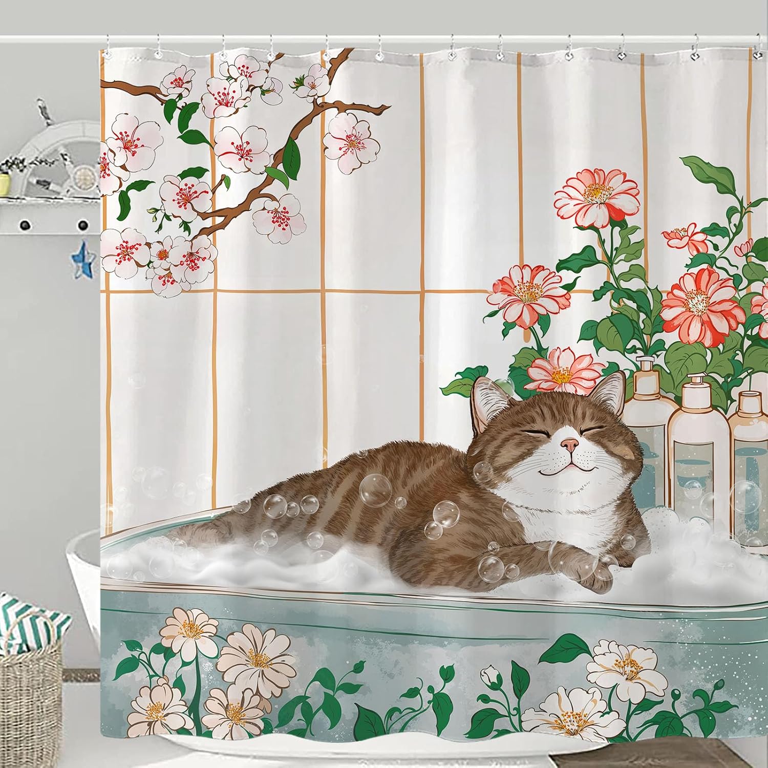 Ästhetischer Katzen-Blumen-Aqu – Home Bathroom Spa Ideas Bewertung und Preis