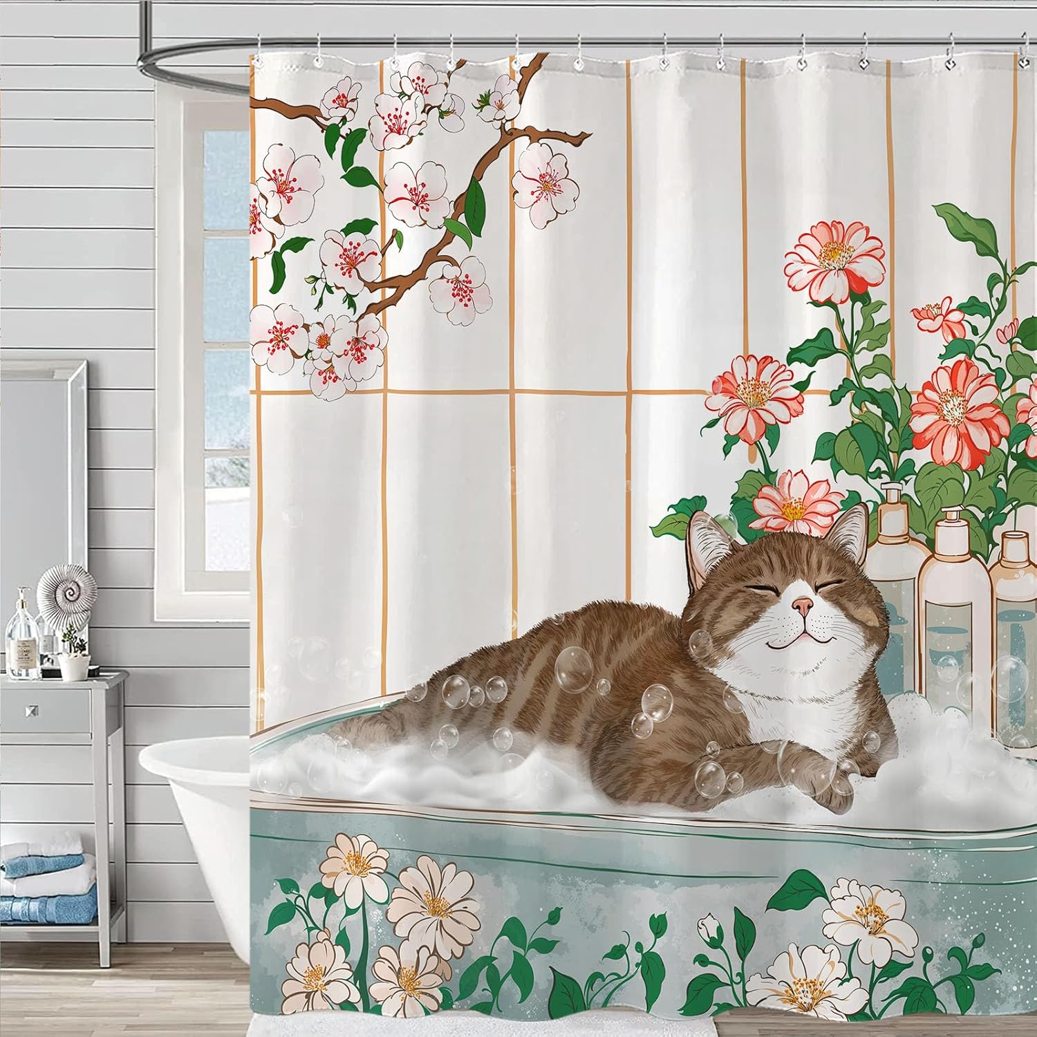 Ästhetischer Katzen-Blumen-Aqu – Home Bathroom Spa Ideas Bewertung und Preis